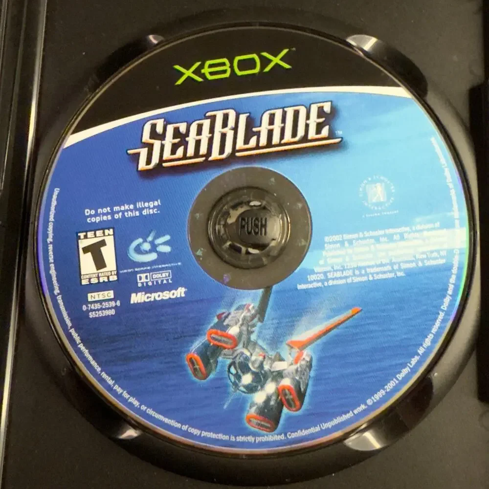 SeaBlade (Microsoft Xbox, 2002) Complete Case, Manual, Disc – Rare Retro Game